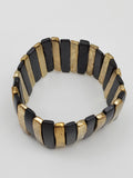 Black And Golden Color Bars Shape Bracelet