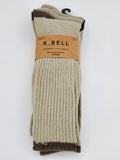 K.Bell 3 Pair Men's Brown Crew Socks