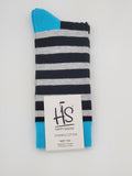 Happy Socks Combed Cotton Blue And Grey Stripes Socks