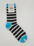 Happy Socks Combed Cotton Blue And Grey Stripes Socks