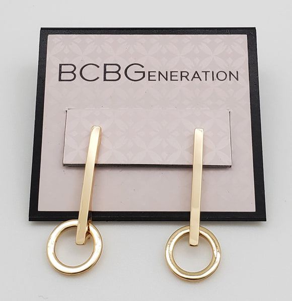 BCBGeneration Golden Drop Circle Earrings