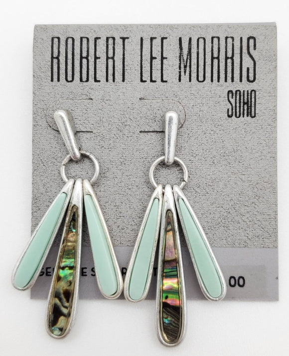 Robert Lee Sterling Silver Plated Drop Earrings