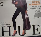 HUE Tummy Slimming Black Leggings With Mesh Panty For Shaping