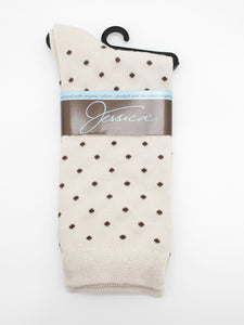 Jessica Ivory with brown dots Socks