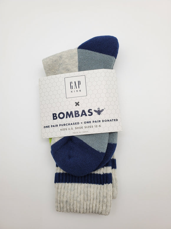 Bombas Kids Blue and Grey Socks