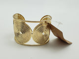 Gold Color Swirly Circles Cuff Bracelet