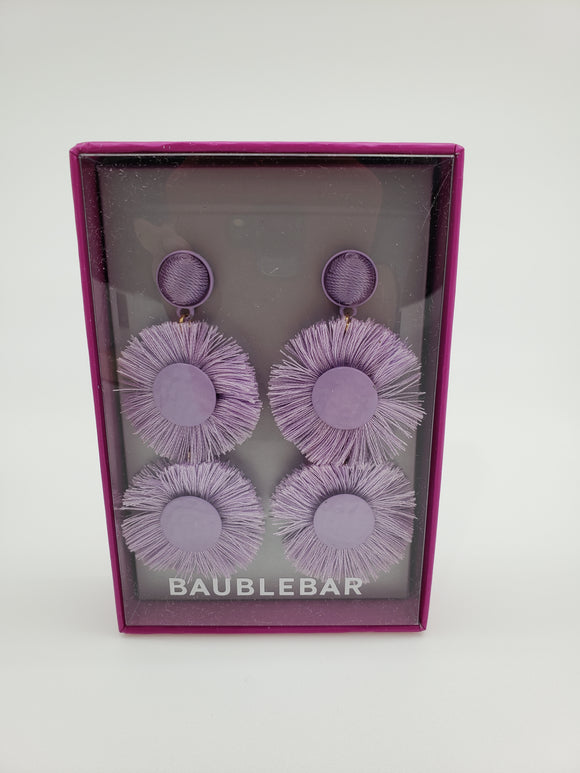 Baublebar Lavender Frill Circle Pom Pom Earrings