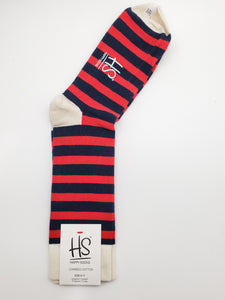 Happy Socks Navy/Red/White Combed Cotton Kids Socks