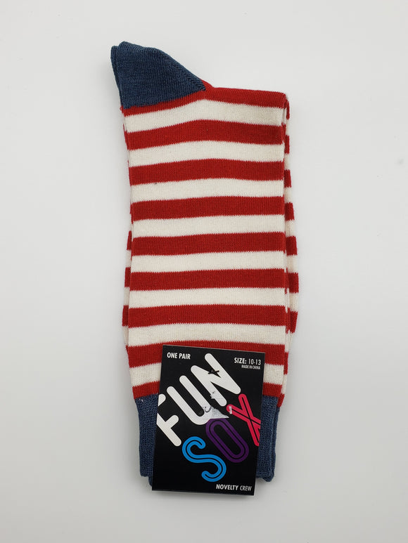 Fun Sox Red and White Stripes