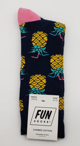 Fun Socks Pineapple Mens Crew Socks