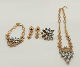 Shimmer Flower Golden Necklace & Jewelry Set