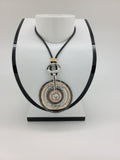 Bohemian Hoop Susan Garver Necklace with Real Leather Strap