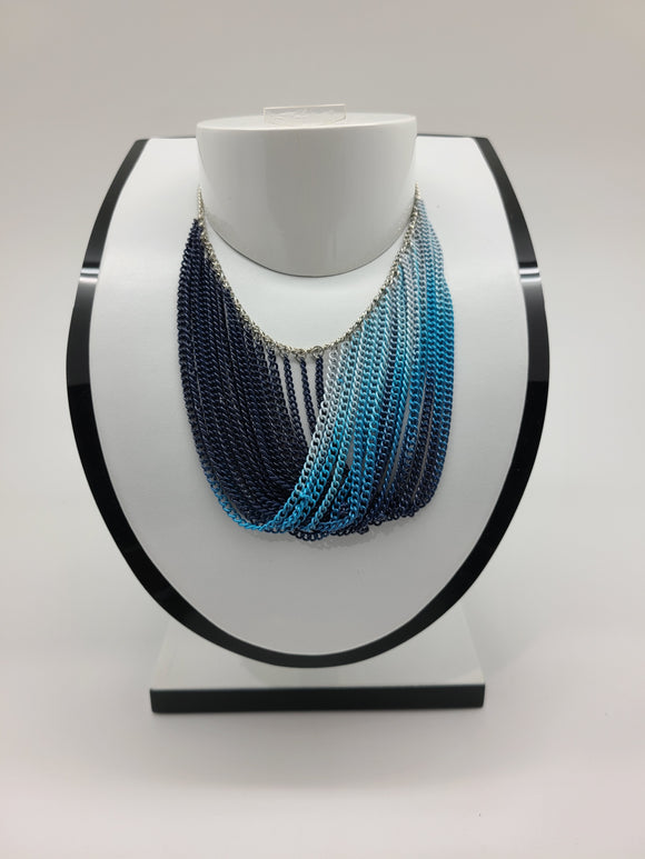 Blue Chain Curtain Ombre Bianca Necklace