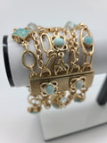 Kate Addison Boutique Intricate Detail Gold Chain Bracelet with Strong Magnetic Clasp