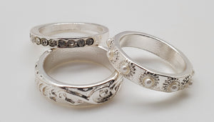 Set Of 3 Silver Color Rings