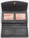 Black Color Leather Long Wallet