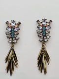 Baublebar Blue and Antique Style Golden Hanging Earrings
