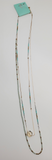 Gold, White And Turquoise Color 2 Piece Necklace With A Stone