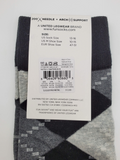 Fun Socks Black Color Diamond Shaped Pattern King Size 13-16 Socks