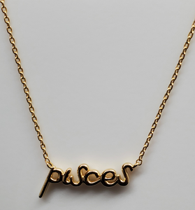 Pisces Astrology Brass Necklace