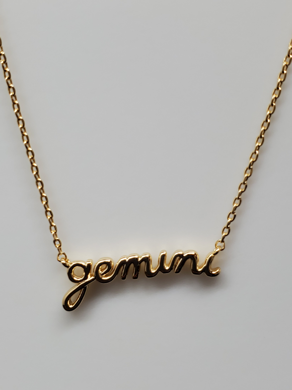Gemini Astrology Brass Necklace