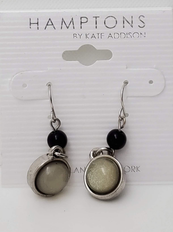 White Color Stone Hanging Earrings