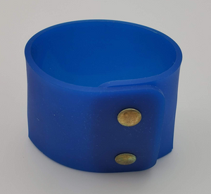 Blue Silicone Bracelet with Gold Snaps