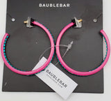 Baublebar Pink Hoops With Turquoise Colored Diamond Shaped Stones
