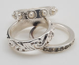 Set Of 3 Silver Color Rings