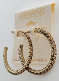 Kate Addison Collection Yellow Stone Hoop Earrings