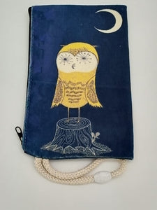 Night Owl Crescent Moon Art Bag Velveteen Mask & Cosmetic Bag By Inspired Vintage