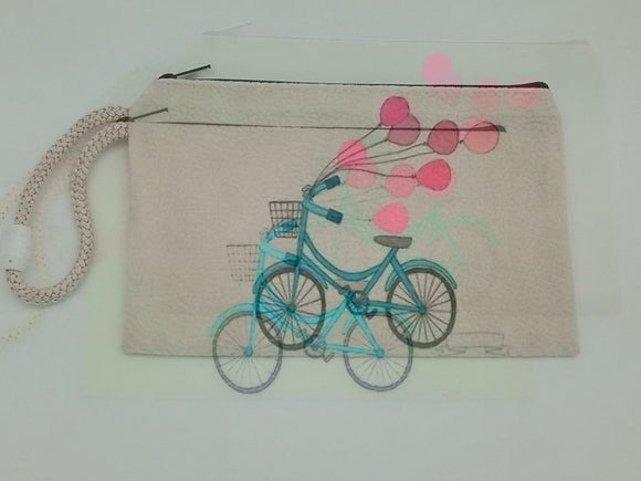 Pink Balloon & Bike Velveteen Mask & Cosmetic Bag by Inspired Vintage