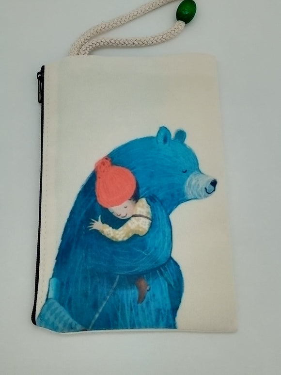 Bear Hug Velveteen Mask & Cosmetic Bag by Inspired Vintage