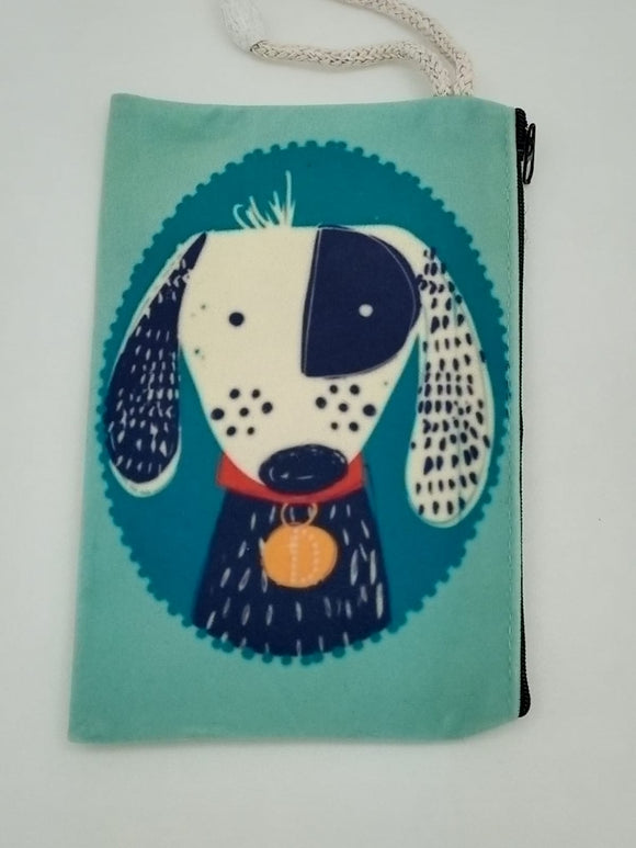 Patch the Pup Velveteen Mask & Cosmetic Bag by Inspired Vintage