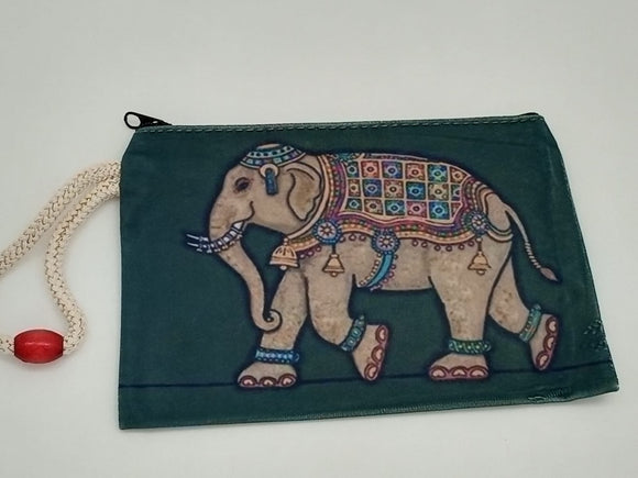 Elephant All Dressed Up Velveteen Mask & Cosmetic Bag by Inspired Vintage