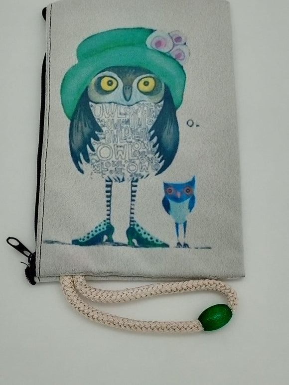 Owls on the Town Velveteen Mask & Cosmetic Bag by Inspired Vintage