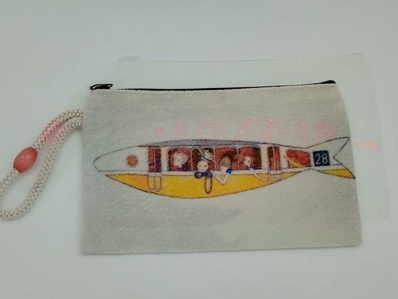 Submarine Tour Art Bag Velveteen Mask & Cosmetic Bag By Inspired Vintage