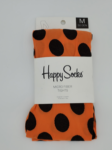 Happy Socks Micro Fiber Orange With Black Dots Ladies Tights