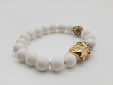 Gold and White Color Buddha Inspired Bracelet