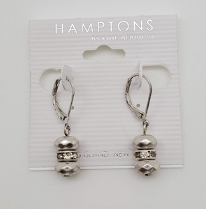 Hamptons By Kate Addison Silver Color With Stones Earrings