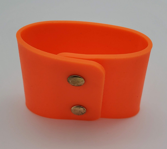 Orange Silicone Bracelet with Gold Snaps