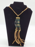 Brown Color Strap With Beads Necklace