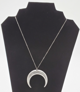 Silver Upside Down Moon Necklace