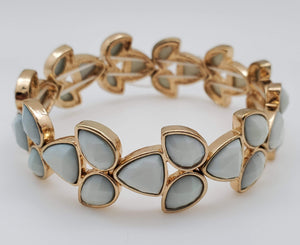 Gold And Blue Color Leaves Shape Bracelet