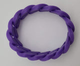 Purple Color Rubber Cuban Chain Style Bracelet