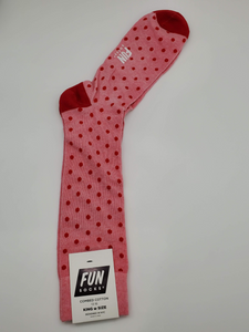 Fun Socks Pink Color With Red Dots Men's King Size 13-16 Socks