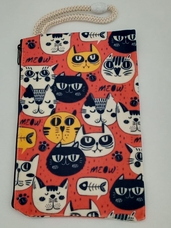 Orange Background Cats art bag