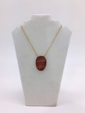 Brown oval necklace