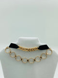 Duo Link/Ring Chain Gold Color Choker Necklace